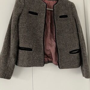Vintage Black and Gray Tweed Blazer